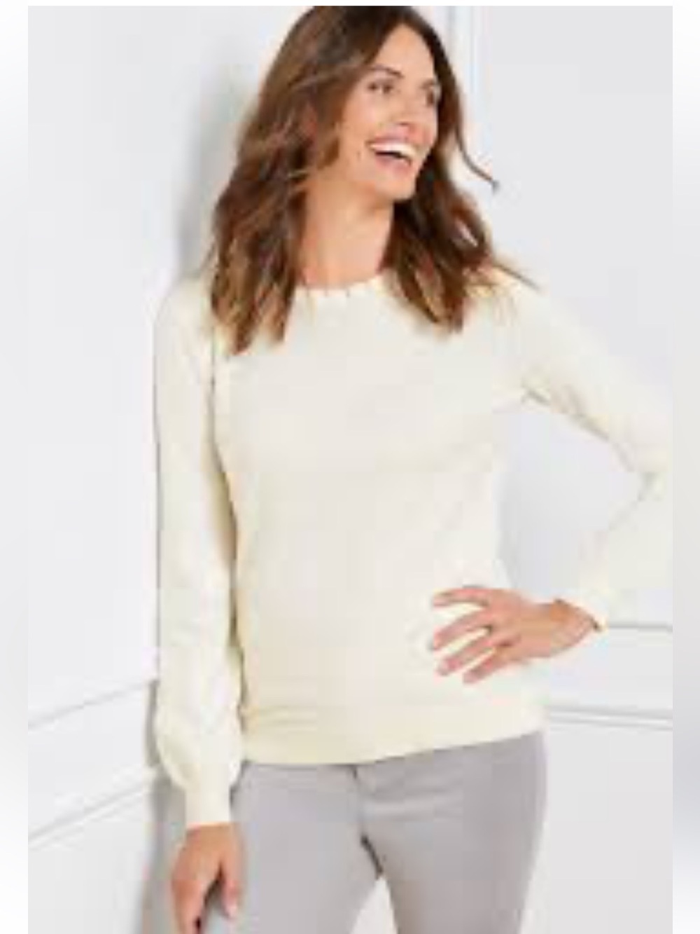 Talbots Ruffleneck Sweater - worn once- excellent condition